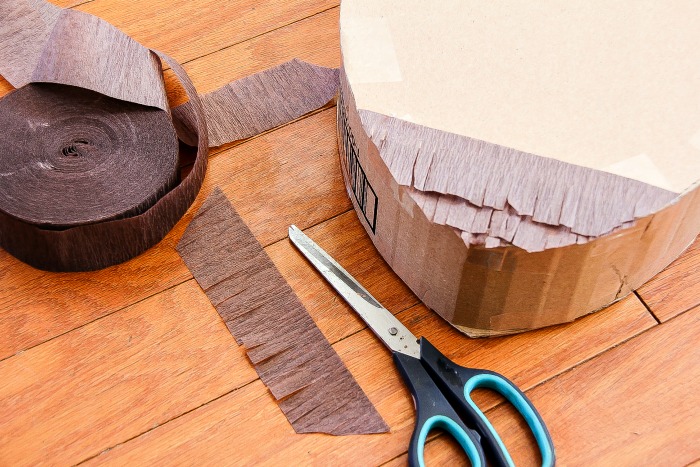 how to make a pinata football with crepe paper streamers.
