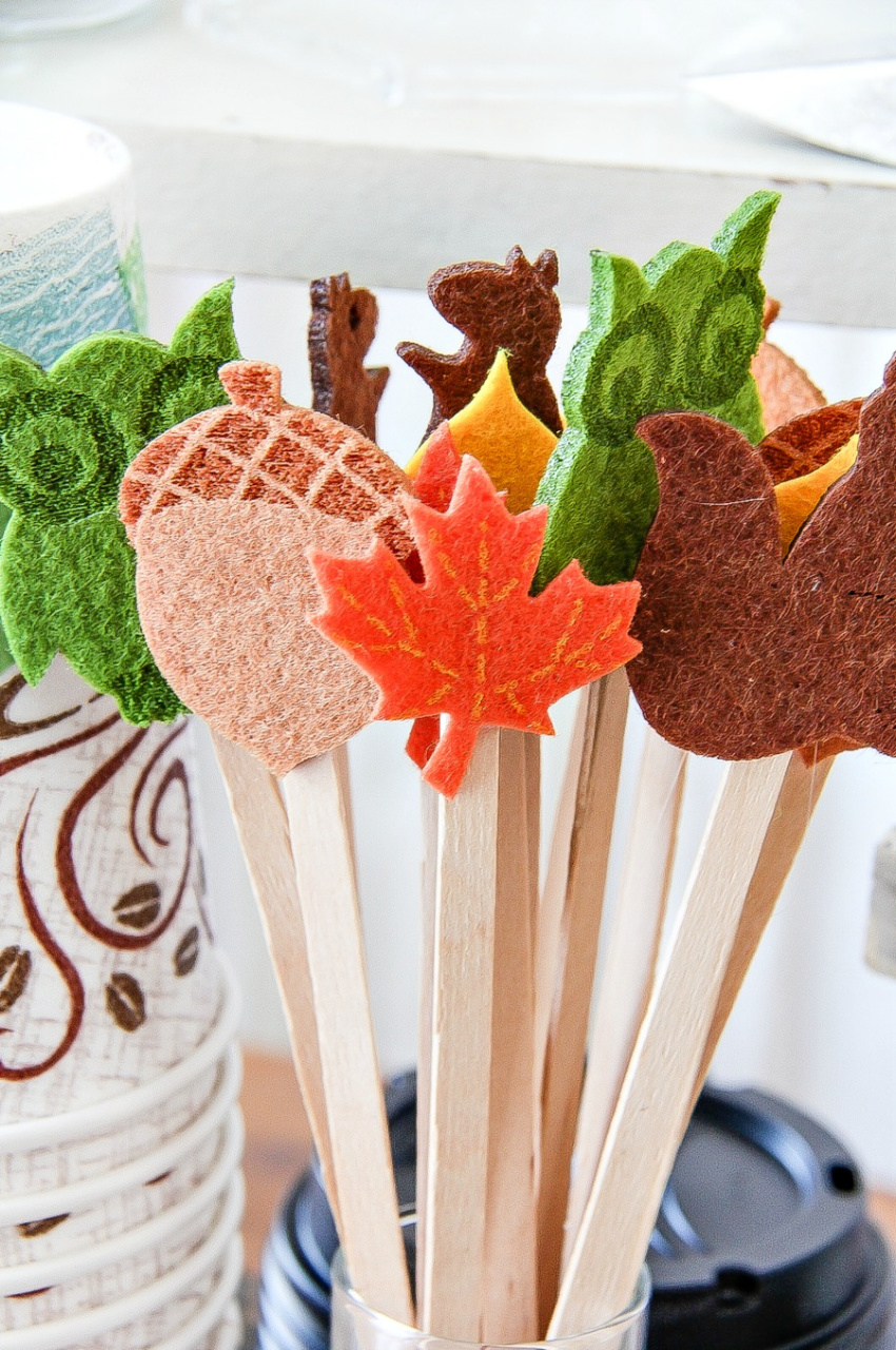 diy fall drink stirrers