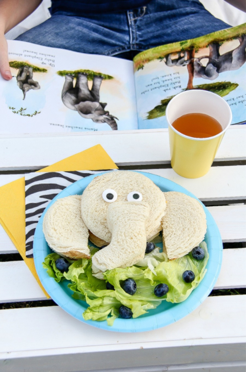 Baby animals elephant lunch for kids paired with Goodnight Baby Animals book