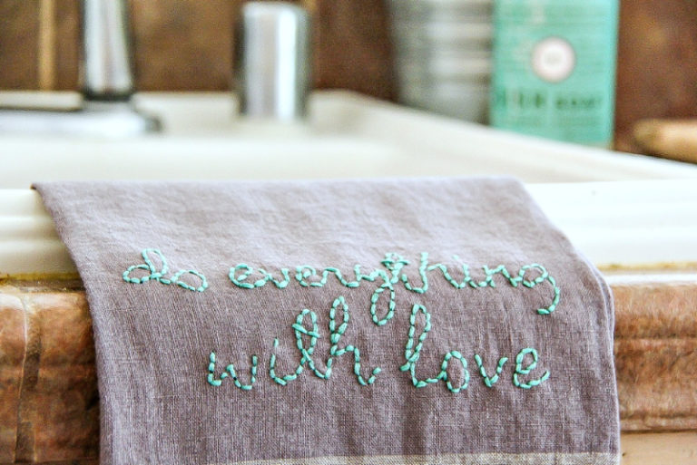 DIY Embroidered Kitchen Towels Tonya Staab