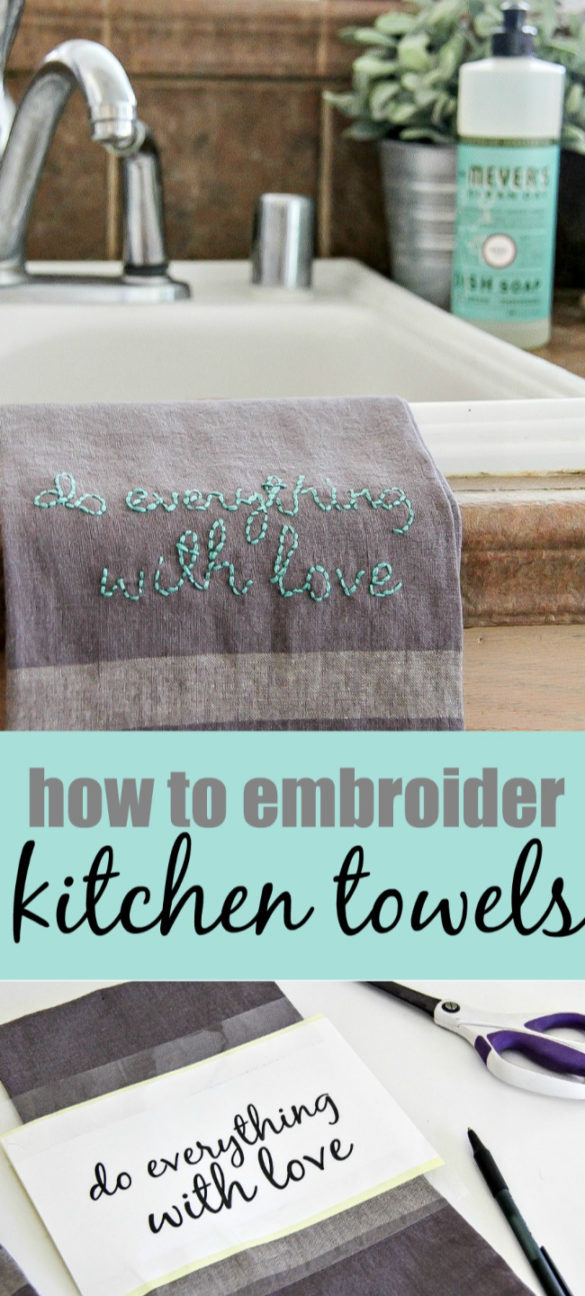 DIY Embroidered Kitchen Towels Tonya Staab