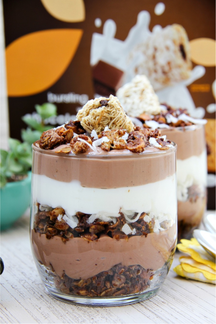 nutella breakfast parfait with homemade granola