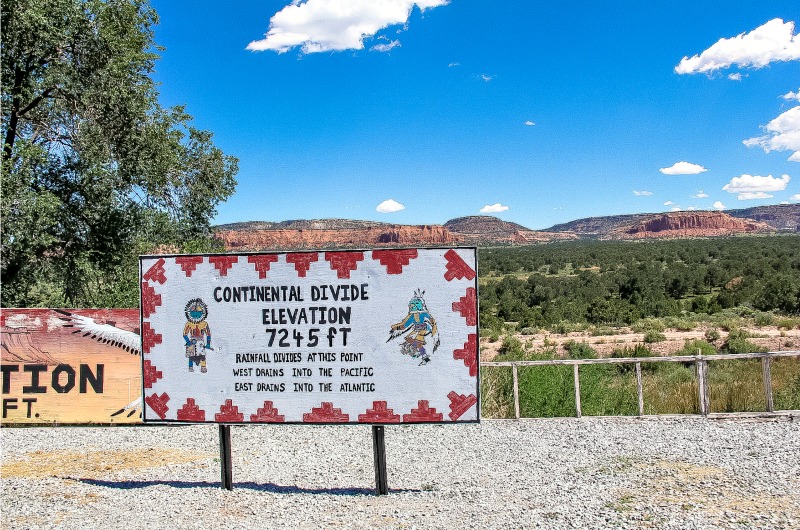 U.S Route 66 stop at the Continental Divide in New Mexico.