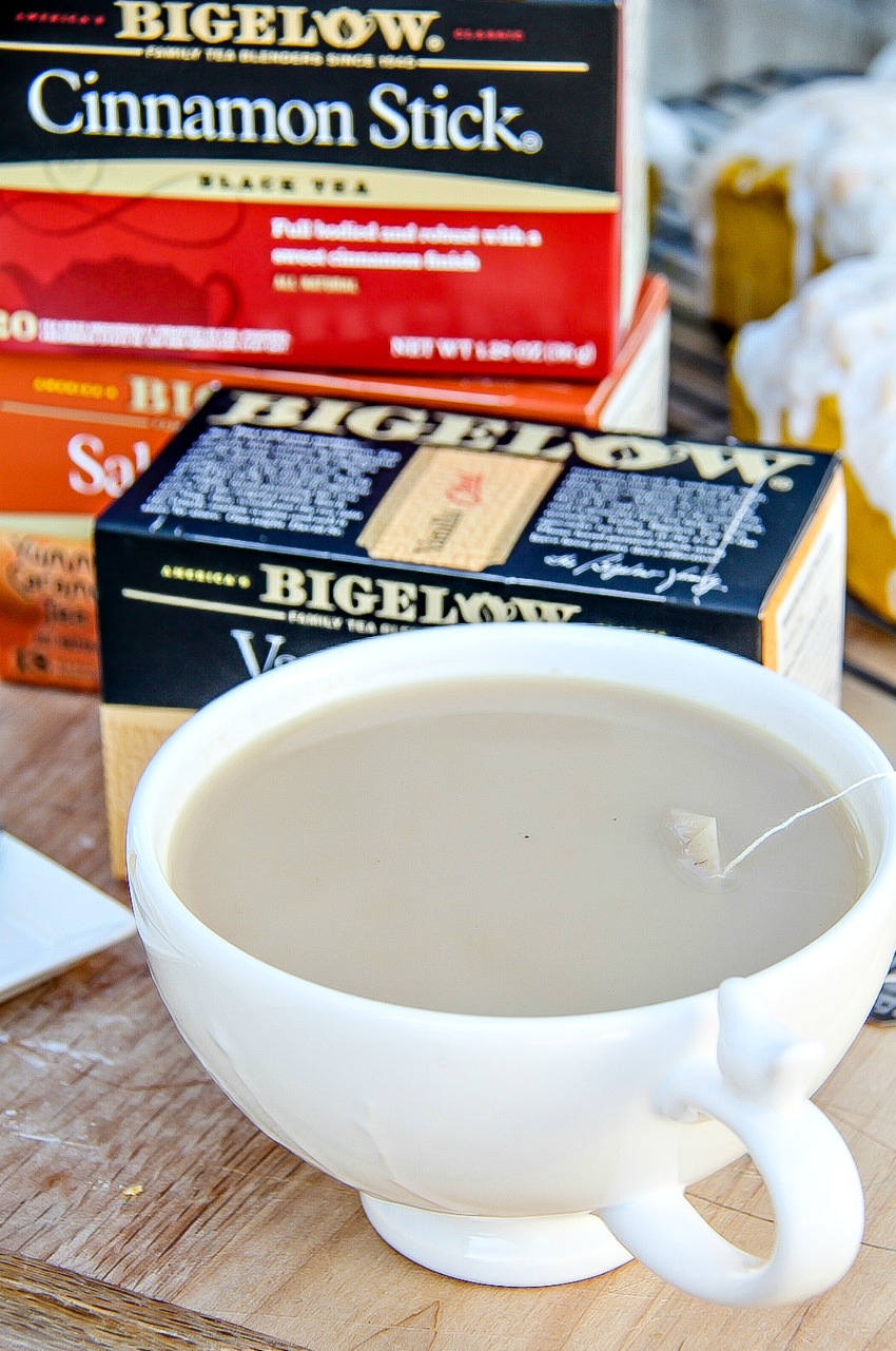 Bigelow tea in fall flavors like cinnamon stick.