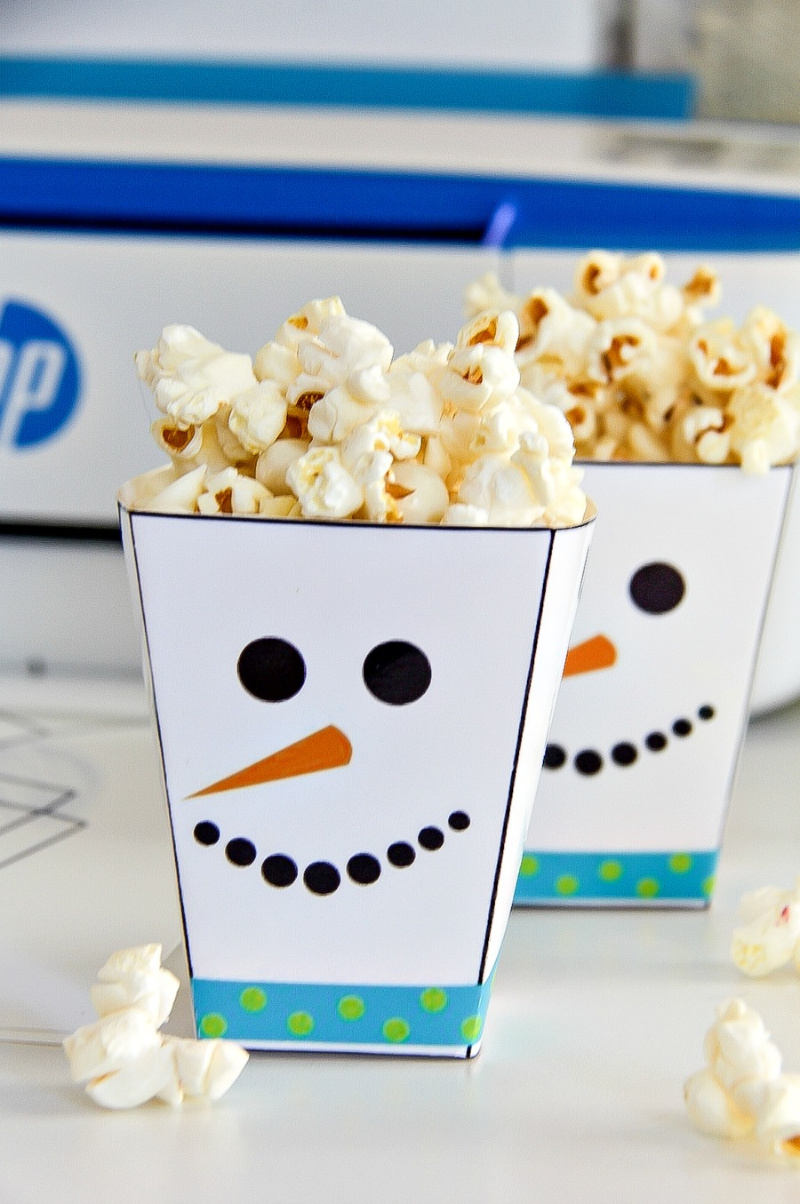free printable snowman treat cups