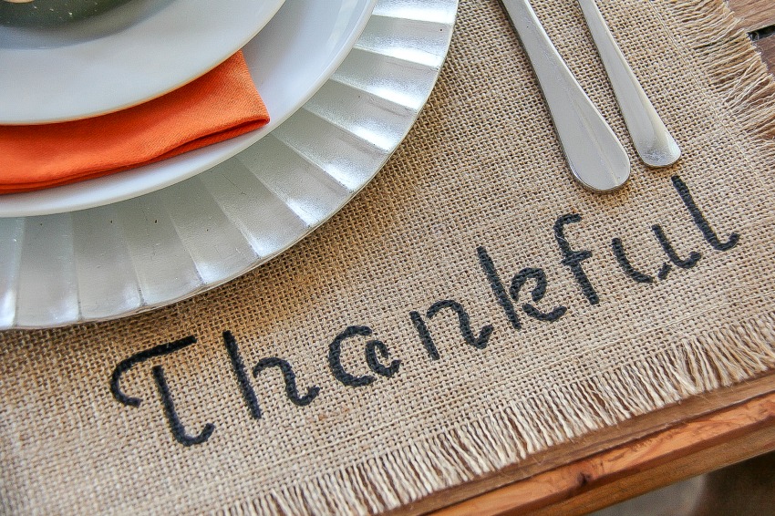 a homemade Thanksgiving placemat