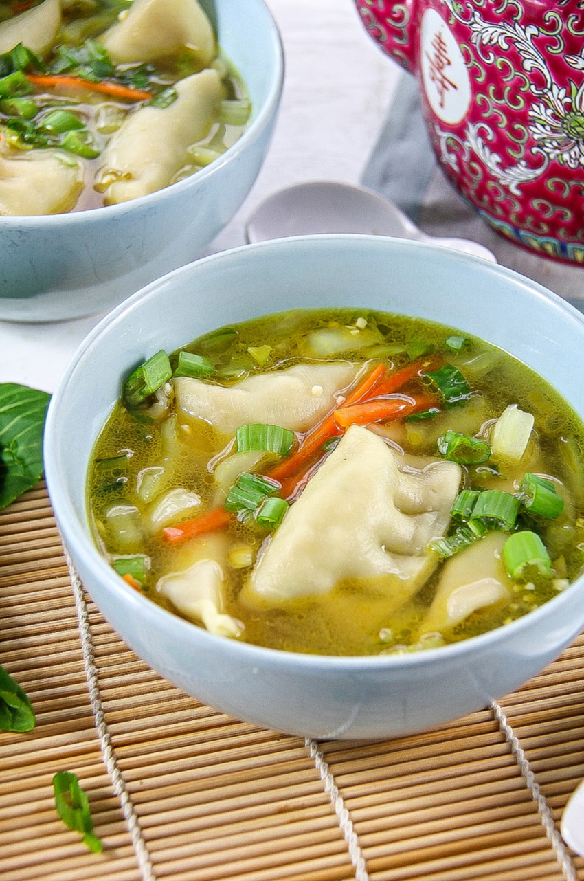 chicken and vegetable potsticker soup