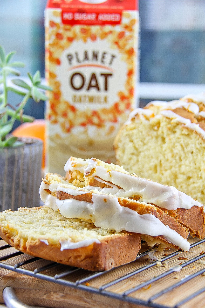 An orange loaf cake recipe with orange flavored drizzle.
