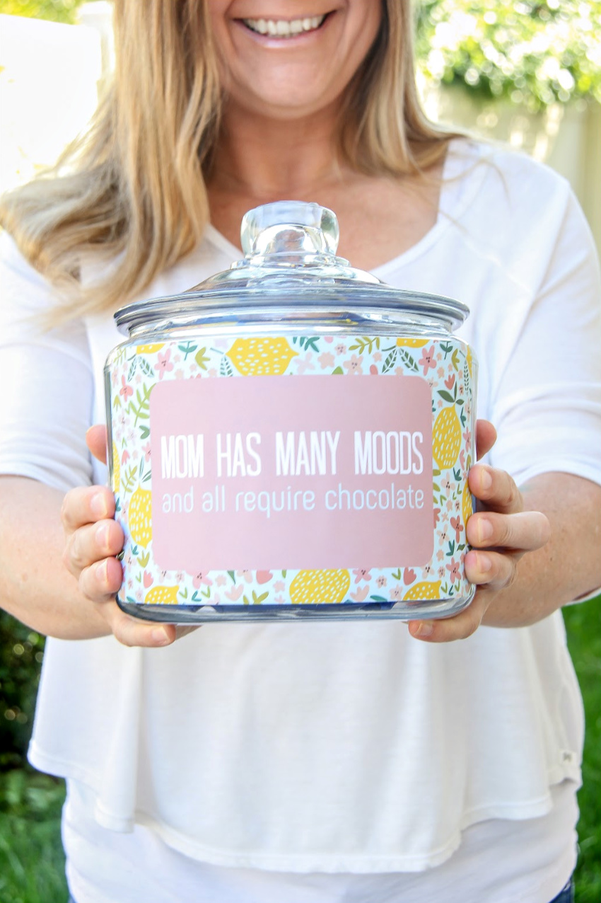 Mom has many moods and all require chocolate printable for a sweets jar.