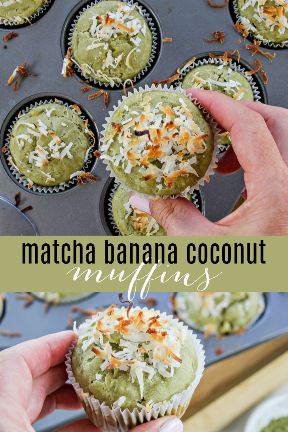 Matcha muffins Pinterest image