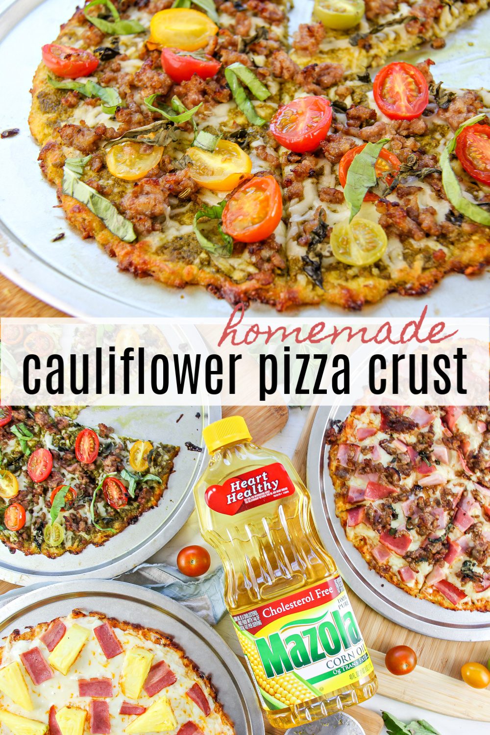 cauliflower pizza recipe Pinterest image
