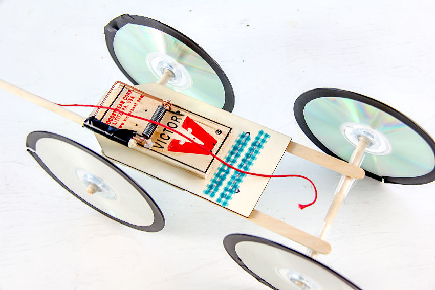 homemade mousetrap car science experiment