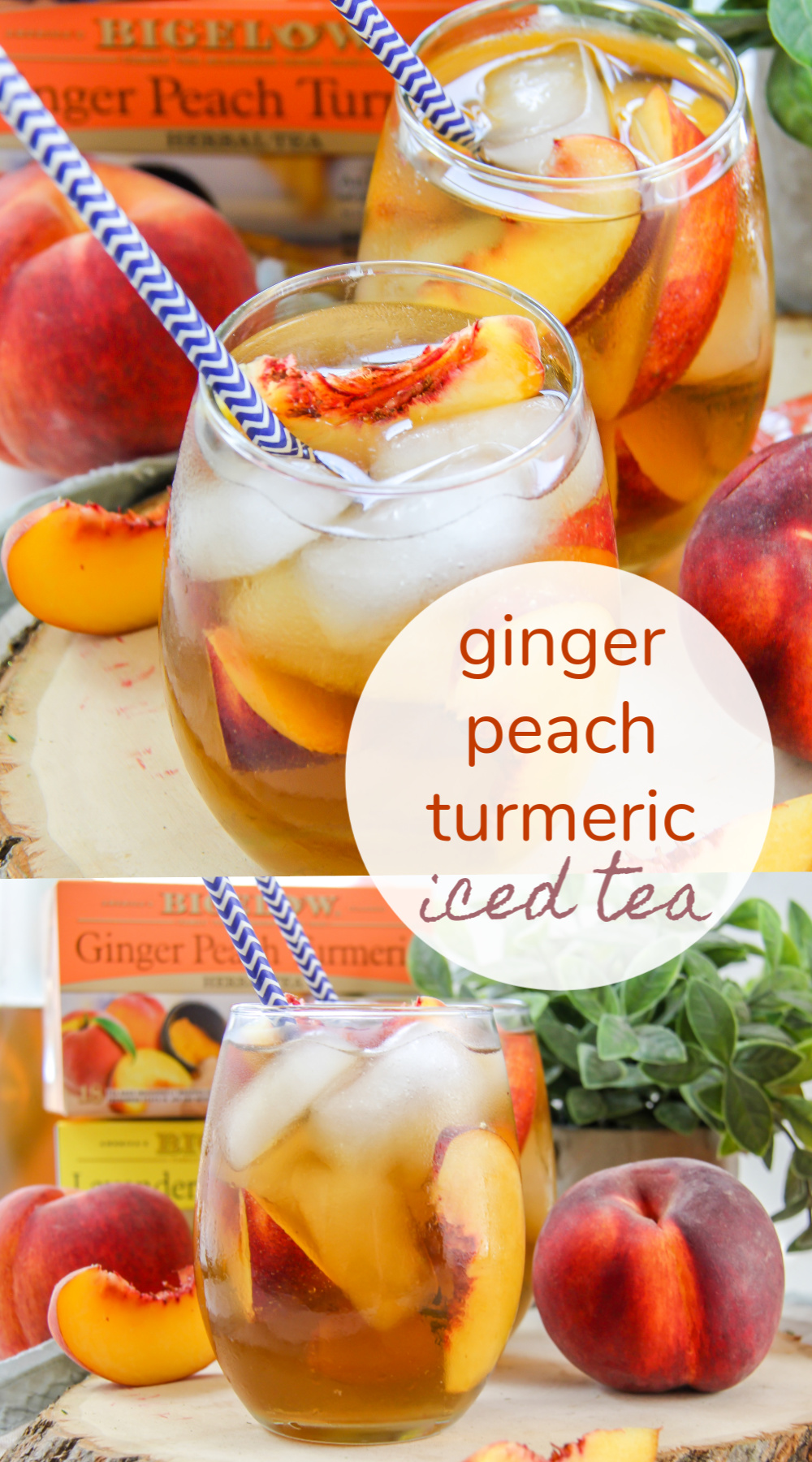 peach bourbon iced tea Pinterest image