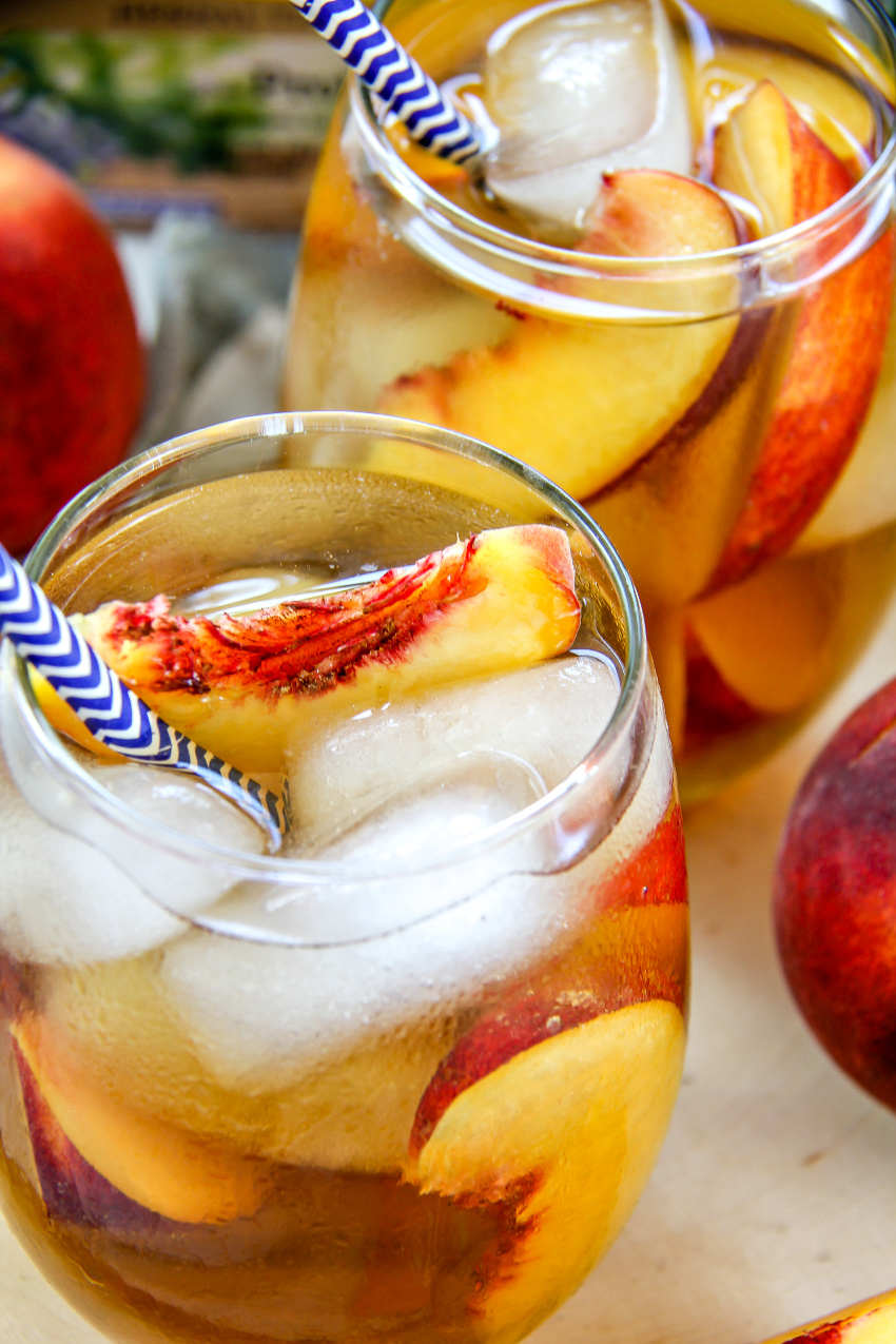 peach bourbon iced tea recipe with ginger and turmeric