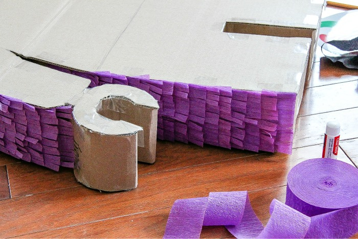 how to add crepe paper to a homemade pinata