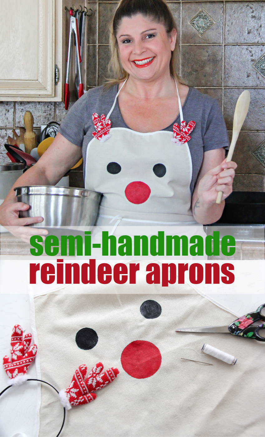 reindeer Christmas apron Pinterest image