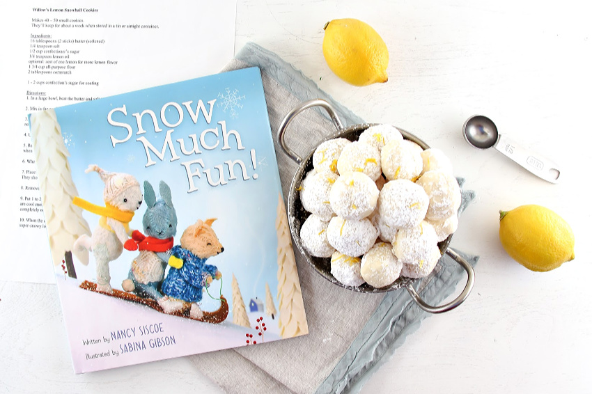 snow much fun book themed lemon snowball cookies