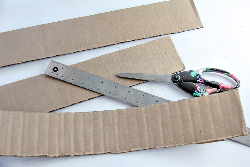 cardboard cut into strips
