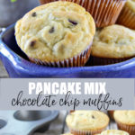 pancake mix chocolate chip muffins pinterest image