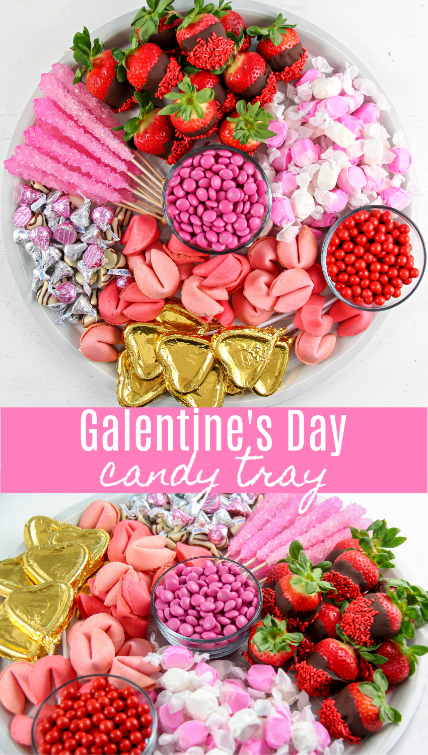 Valentine's Day candy tray Pinterest image