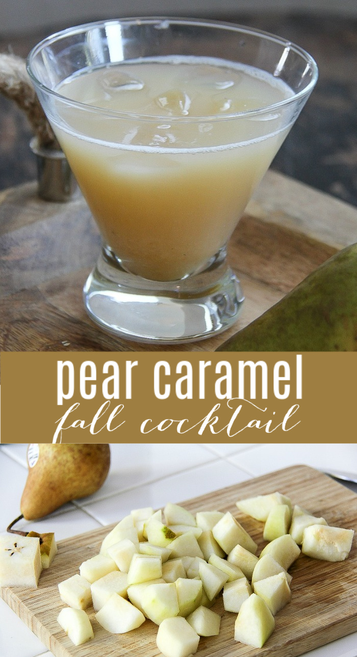 pear caramel fall cocktail Pinterest image