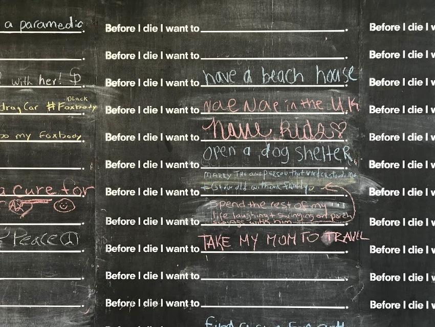 writing on a before I die wall