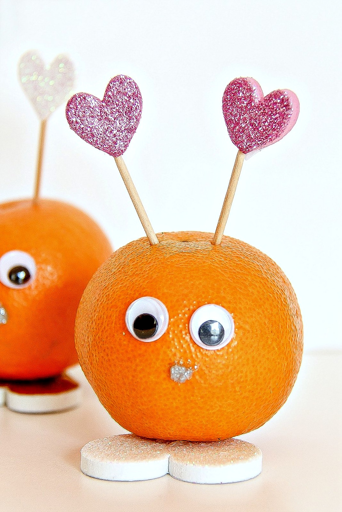 mandarin orange love bug craft for Valentine's Day