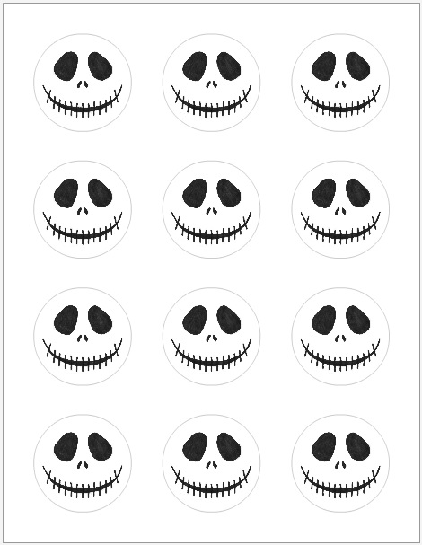 jack skellington round stickers on a sheet