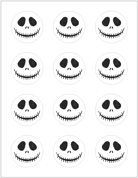 jack skellington round stickers on a sheet