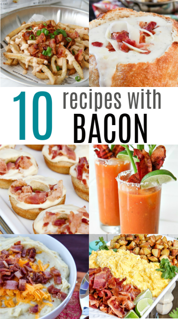 Recipes with bacon Pinterest image