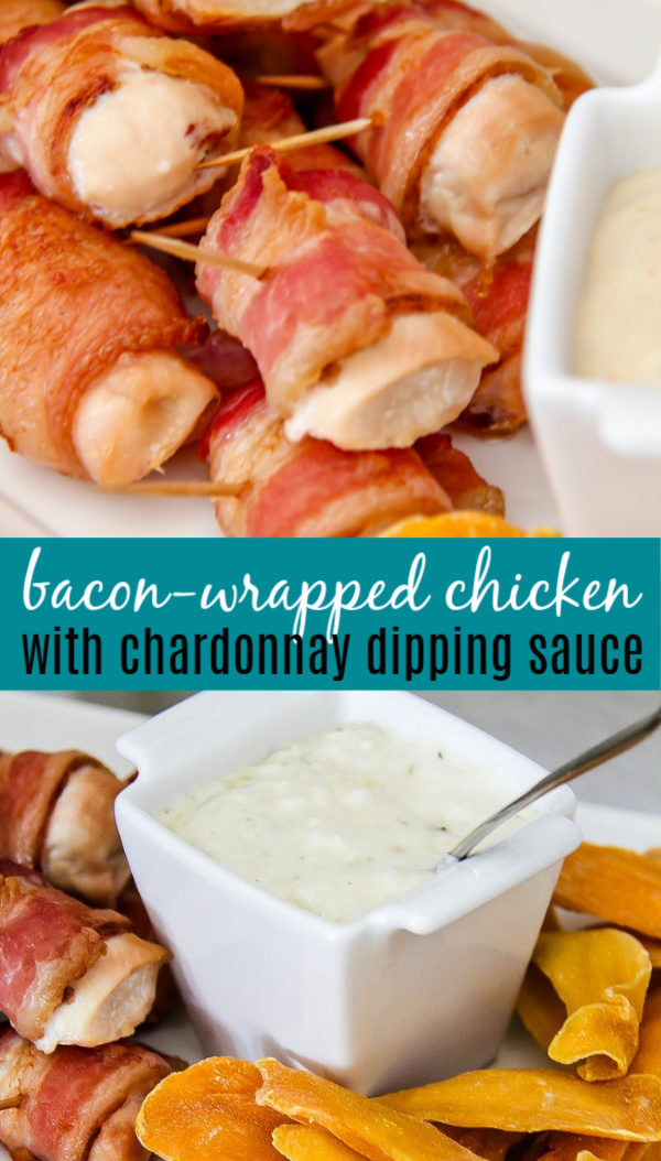 Bacon wrapped chicken Pinterest image