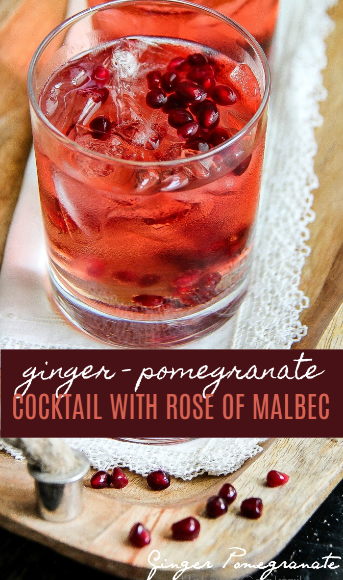 ginger pomegranate cocktail Pinterest image