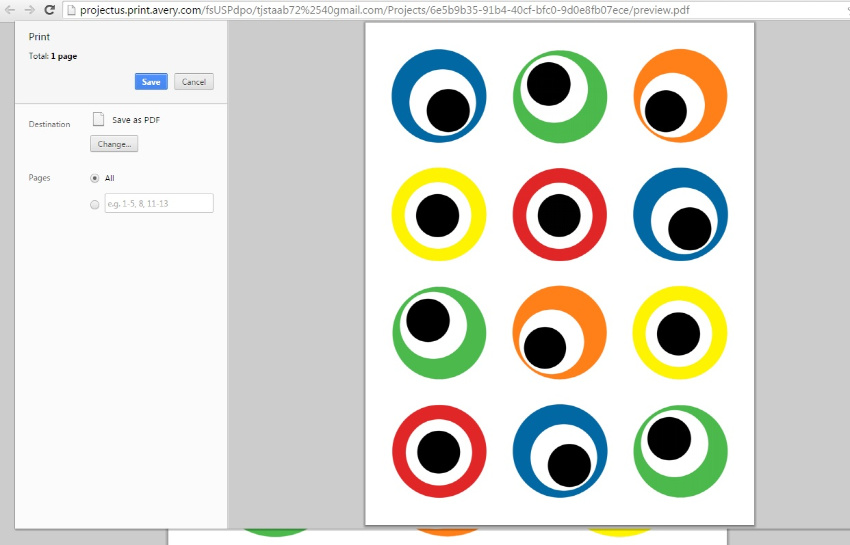 avery round labels sheet template that look like colorful monster eyes