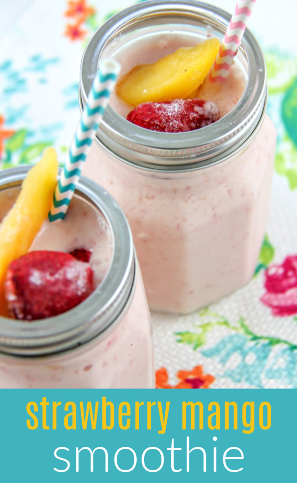 Strawberry mango smoothie Pinterest image