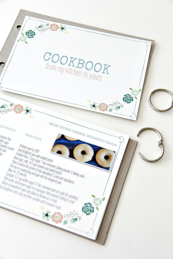 a handmade recipe book being put together