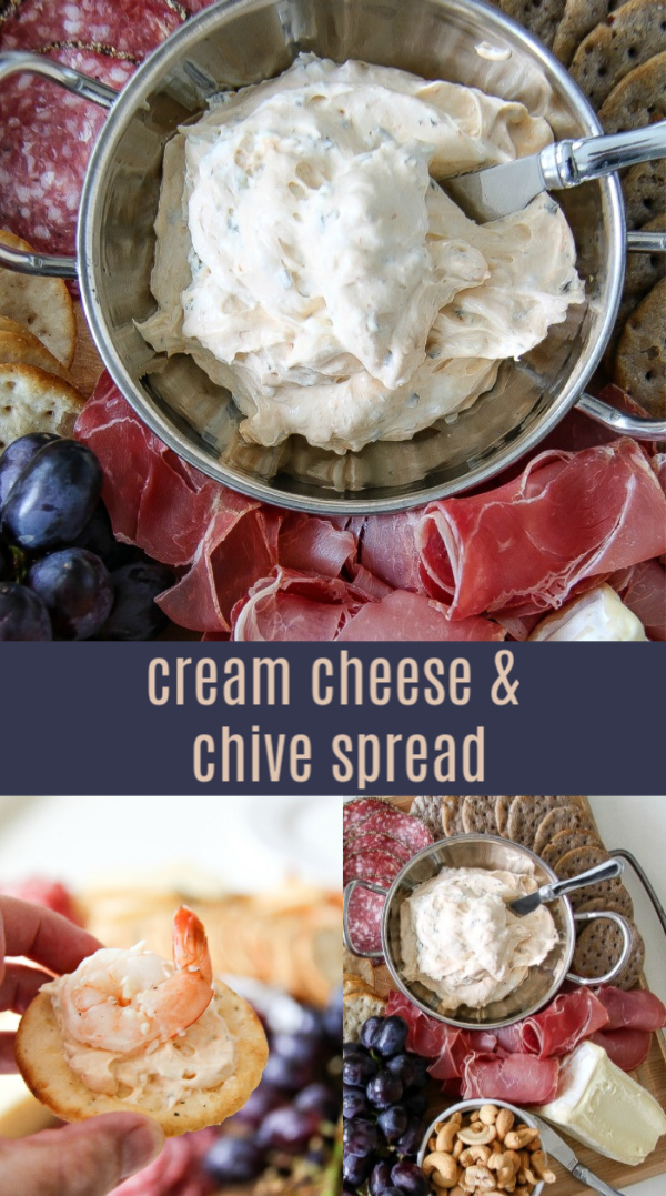 cream cheese and chive spread Pinterest image