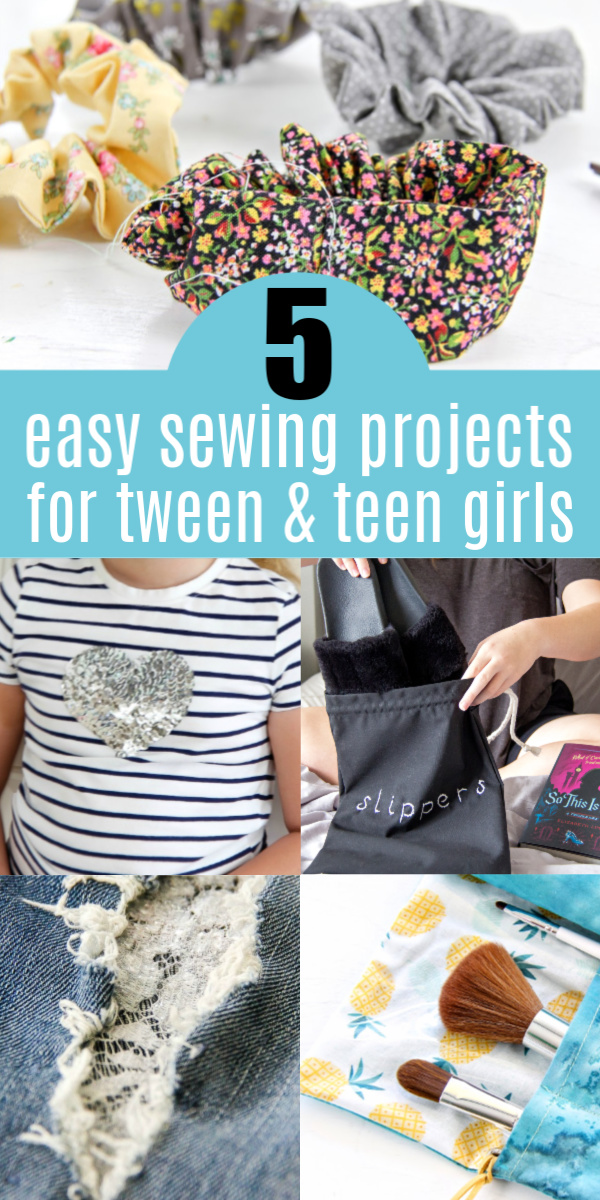 5 sewing projects for teen girls Pinterest image