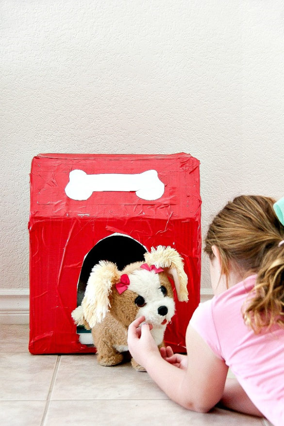 DIY Cardboard Box Dog Kennel Craft Tonya Staab