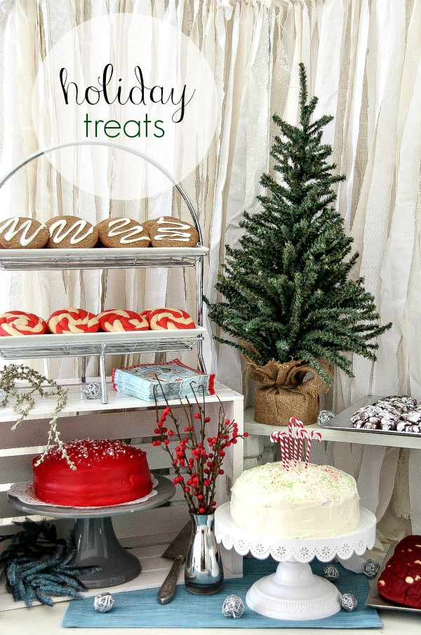 Christmas table with cookies and cake