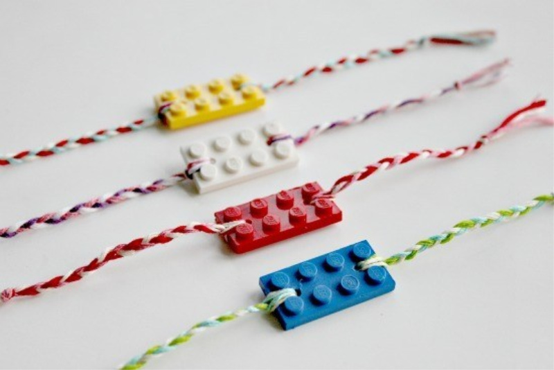 Handmade LEGO bracelets for kids.
