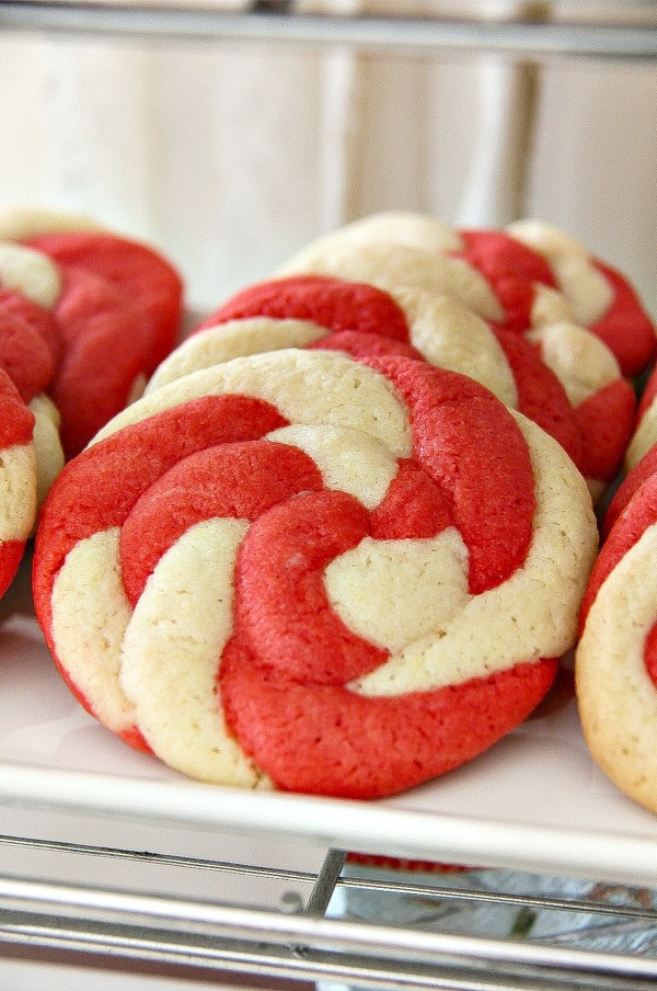 red and white swirl cookies