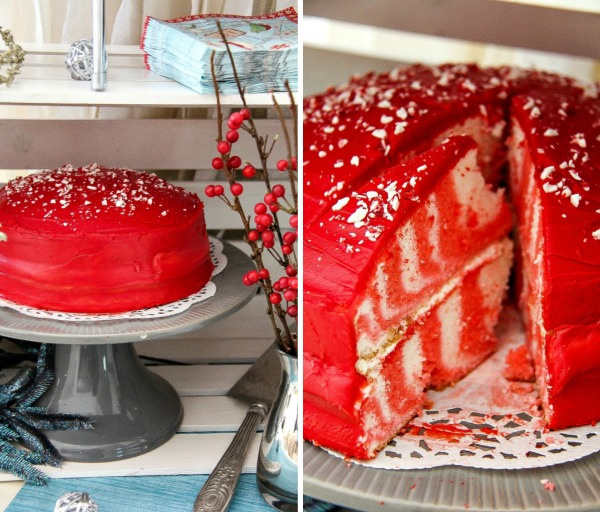 red and white marble cake