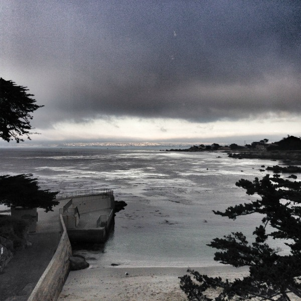 storm off the coast in the early evening