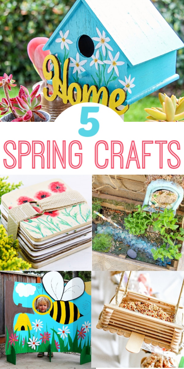 spring crafts for kids pinterest image