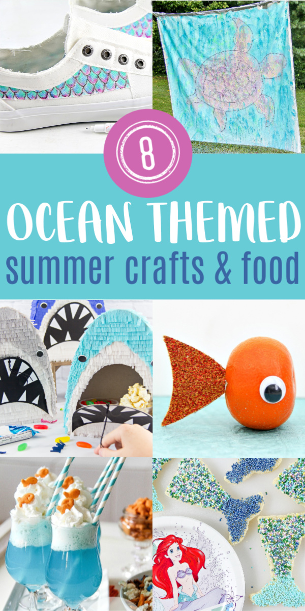 oceans crafts and fun food ideas for kids Pinterest image