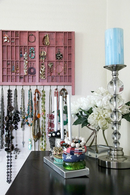 diy jewelry organizer and bangle holder