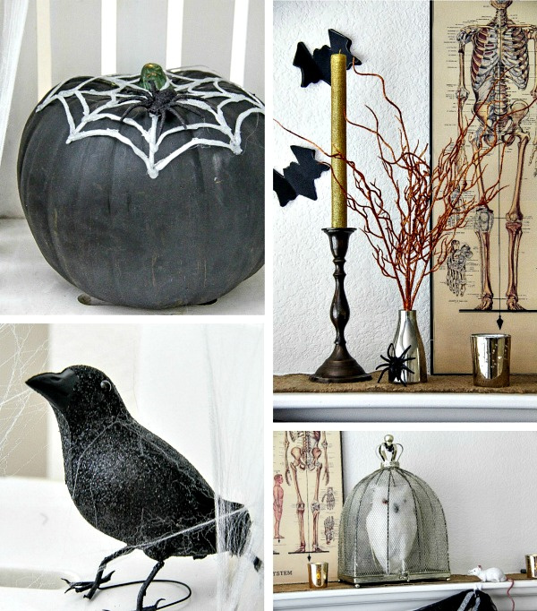 a college of halloween home decor ideas in black and white