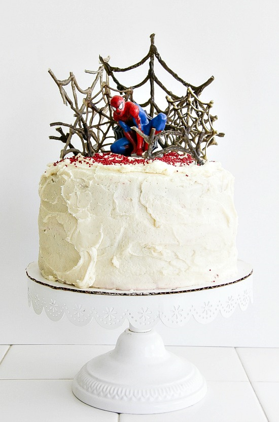 a decorated spider-man cake