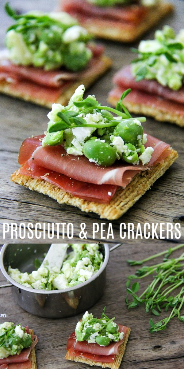Prosciutto and Pea Crackers Appetizer | Tonya Staab