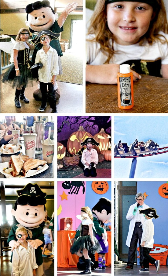 a collage of photos from Knott's Spooky Farm